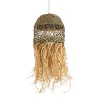 GLOBOSTAR® SAINTLUCIA 02160 Boho Κρεμαστό Φωτιστικό Οροφής με Ντουί 1 x E27 AC 220-240V IP20 - Μπεζ & Καφέ - Μ30 x Π30 x Υ90cm