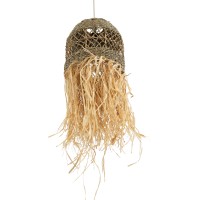 GLOBOSTAR® SAINTLUCIA 02160 Boho Κρεμαστό Φωτιστικό Οροφής με Ντουί 1 x E27 AC 220-240V IP20 - Μπεζ & Καφέ - Μ30 x Π30 x Υ90cm