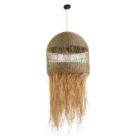 GLOBOSTAR® SAINTLUCIA 02161 Boho Κρεμαστό Φωτιστικό Οροφής με Ντουί 1 x E27 AC 220-240V IP20 - Μπεζ - Μ66 x Π66 x Υ120cm