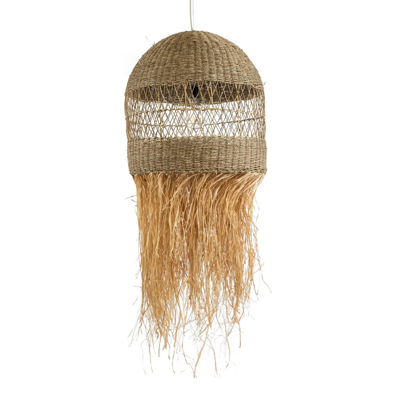 GLOBOSTAR® SAINTLUCIA 02161 Boho Κρεμαστό Φωτιστικό Οροφής με Ντουί 1 x E27 AC 220-240V IP20 - Μπεζ - Μ66 x Π66 x Υ120cm