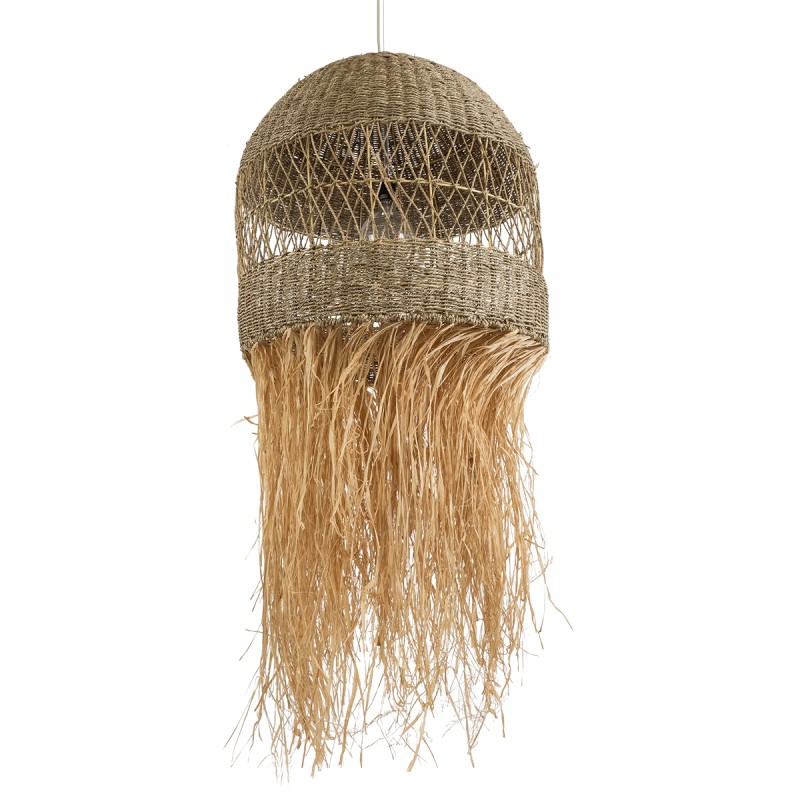 GLOBOSTAR® SAINTLUCIA 02161 Boho Κρεμαστό Φωτιστικό Οροφής με Ντουί 1 x E27 AC 220-240V IP20 - Μπεζ - Μ66 x Π66 x Υ120cm