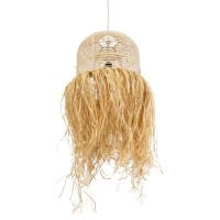 GLOBOSTAR® BASSETERRE 02162 Boho Κρεμαστό Φωτιστικό Οροφής με Ντουί 1 x E27 AC 220-240V IP20 - Μπεζ - Μ35 x Π35 x Υ60cm