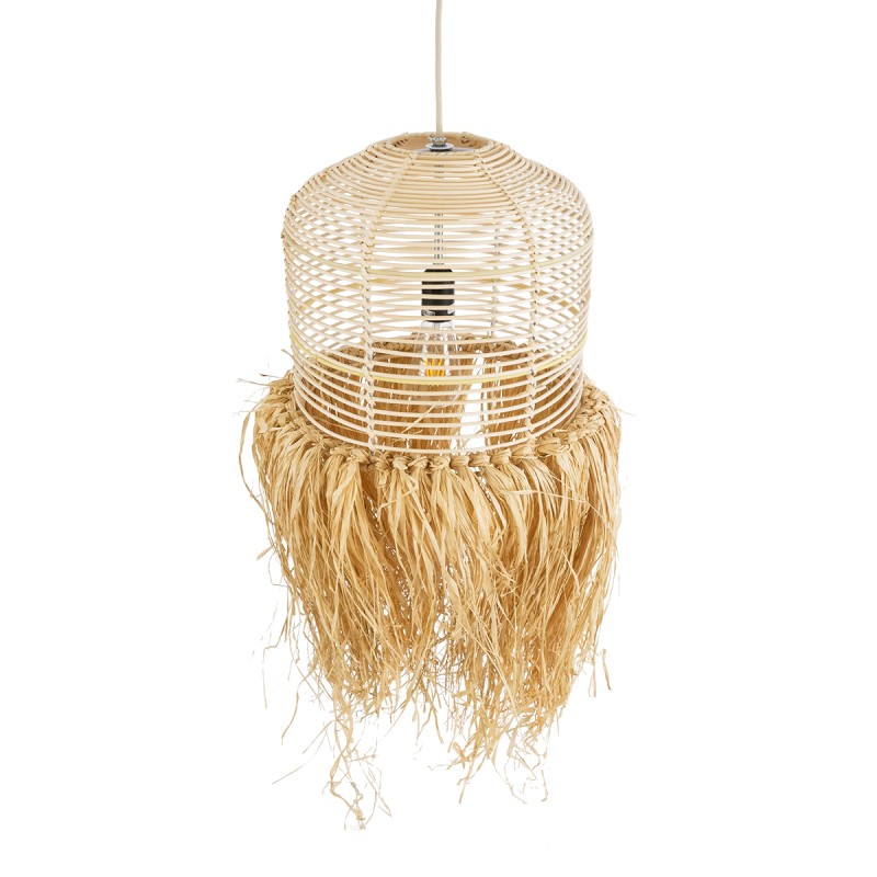 GLOBOSTAR® BASSETERRE 02162 Boho Κρεμαστό Φωτιστικό Οροφής με Ντουί 1 x E27 AC 220-240V IP20 - Μπεζ - Μ35 x Π35 x Υ60cm