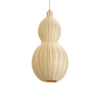 GLOBOSTAR® KINGSTOWN 02168 Boho Κρεμαστό Φωτιστικό Οροφής με Ντουί 1 x E27 AC 220-240V IP20 - Μπεζ - Μ30 x Π30 x Υ60cm