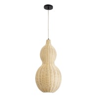 GLOBOSTAR® KINGSTOWN 02168 Boho Κρεμαστό Φωτιστικό Οροφής με Ντουί 1 x E27 AC 220-240V IP20 - Μπεζ - Μ30 x Π30 x Υ60cm
