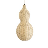 GLOBOSTAR® KINGSTOWN 02168 Boho Κρεμαστό Φωτιστικό Οροφής με Ντουί 1 x E27 AC 220-240V IP20 - Μπεζ - Μ30 x Π30 x Υ60cm