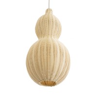 GLOBOSTAR® KINGSTOWN 02168 Boho Κρεμαστό Φωτιστικό Οροφής με Ντουί 1 x E27 AC 220-240V IP20 - Μπεζ - Μ30 x Π30 x Υ60cm