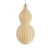 GLOBOSTAR® KINGSTOWN 02168 Boho Κρεμαστό Φωτιστικό Οροφής με Ντουί 1 x E27 AC 220-240V IP20 - Μπεζ - Μ30 x Π30 x Υ60cm