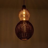 GLOBOSTAR® KINGSTOWN 02169 Boho Κρεμαστό Φωτιστικό Οροφής με Ντουί 1 x E27 AC 220-240V IP20 - Καφέ - Μ30 x Π30 x Υ60cm