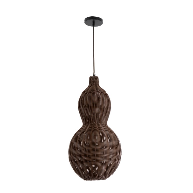 GLOBOSTAR® KINGSTOWN 02169 Boho Κρεμαστό Φωτιστικό Οροφής με Ντουί 1 x E27 AC 220-240V IP20 - Καφέ - Μ30 x Π30 x Υ60cm