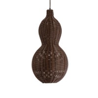 GLOBOSTAR® KINGSTOWN 02169 Boho Κρεμαστό Φωτιστικό Οροφής με Ντουί 1 x E27 AC 220-240V IP20 - Καφέ - Μ30 x Π30 x Υ60cm