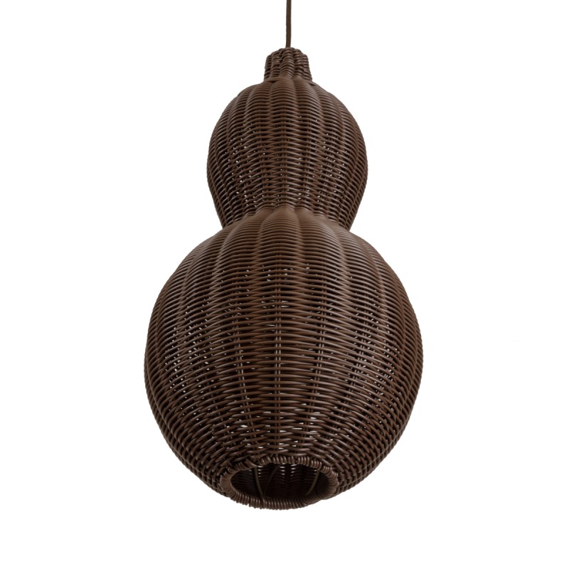 GLOBOSTAR® KINGSTOWN 02169 Boho Κρεμαστό Φωτιστικό Οροφής με Ντουί 1 x E27 AC 220-240V IP20 - Καφέ - Μ30 x Π30 x Υ60cm