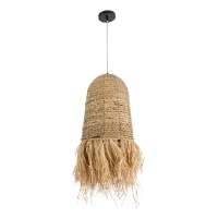 GLOBOSTAR® PORTOFERRAIO 02170 Boho Κρεμαστό Φωτιστικό Οροφής με Ντουί 1 x E27 AC 220-240V IP20 - Μπεζ - Μ30 x Π30 x Υ70cm