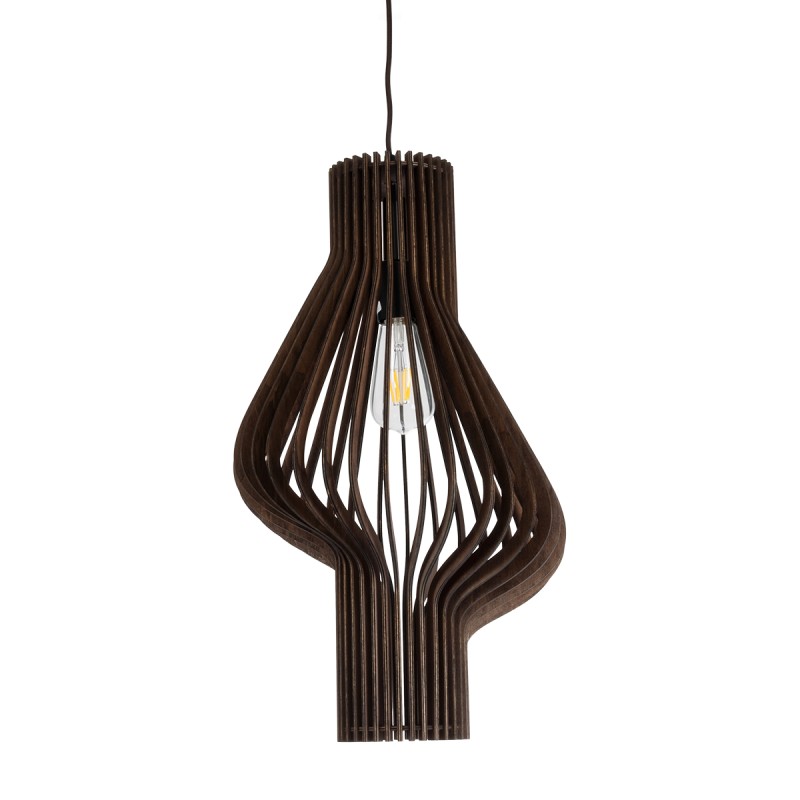 GLOBOSTAR® MIHIRO 02173 Boho Κρεμαστό Φωτιστικό Οροφής με Ντουί 1 x E27 AC 220-240V IP20 - Καφέ - Μ32 x Π32 x Υ56cm