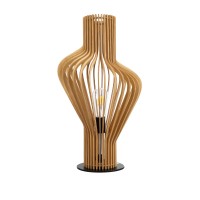 GLOBOSTAR® MIHIRO 02176 Boho Επιτραπέζιο Φωτιστικό Πορτατίφ με Ντουί 1 x E27 AC 220-240V IP20 - Μπεζ& Μαύρο - Μ33 x Π33 x Υ57cm