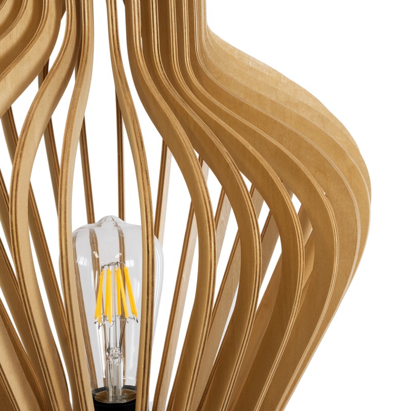 GLOBOSTAR® MIHIRO 02176 Boho Επιτραπέζιο Φωτιστικό Πορτατίφ με Ντουί 1 x E27 AC 220-240V IP20 - Μπεζ& Μαύρο - Μ33 x Π33 x Υ57cm