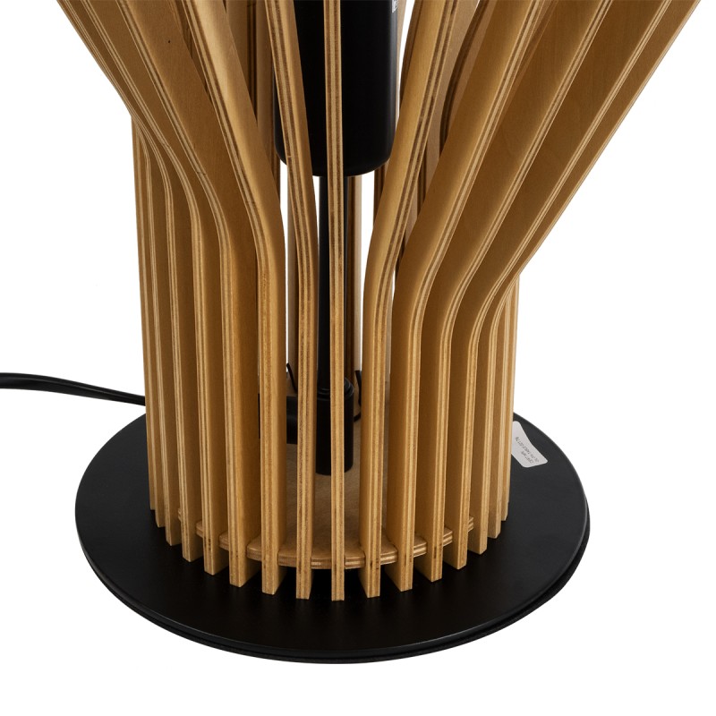 GLOBOSTAR® MIHIRO 02176 Boho Επιτραπέζιο Φωτιστικό Πορτατίφ με Ντουί 1 x E27 AC 220-240V IP20 - Μπεζ& Μαύρο - Μ33 x Π33 x Υ57cm