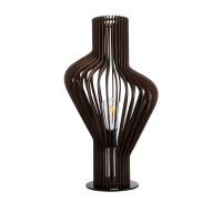 GLOBOSTAR® MIHIRO 02177 Boho Επιτραπέζιο Φωτιστικό Πορτατίφ με Ντουί 1 x E27 AC 220-240V IP20 - Καφέ & Μαύρο - Μ33 x Π33 x Υ57cm