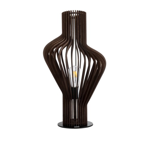 GLOBOSTAR® MIHIRO 02177 Boho Επιτραπέζιο Φωτιστικό Πορτατίφ με Ντουί 1 x E27 AC 220-240V IP20 - Καφέ & Μαύρο - Μ33 x Π33 x Υ57cm
