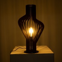 GLOBOSTAR® MIHIRO 02177 Boho Επιτραπέζιο Φωτιστικό Πορτατίφ με Ντουί 1 x E27 AC 220-240V IP20 - Καφέ & Μαύρο - Μ33 x Π33 x Υ57cm