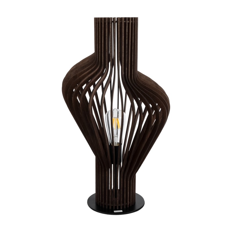 GLOBOSTAR® MIHIRO 02177 Boho Επιτραπέζιο Φωτιστικό Πορτατίφ με Ντουί 1 x E27 AC 220-240V IP20 - Καφέ & Μαύρο - Μ33 x Π33 x Υ57cm