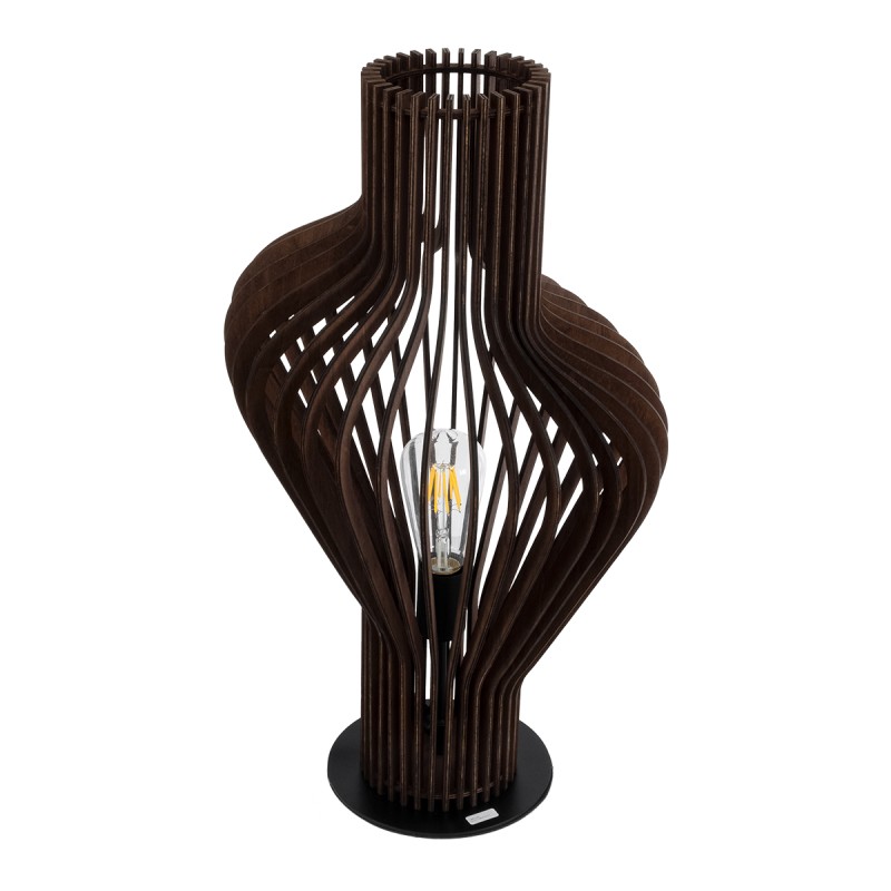 GLOBOSTAR® MIHIRO 02177 Boho Επιτραπέζιο Φωτιστικό Πορτατίφ με Ντουί 1 x E27 AC 220-240V IP20 - Καφέ & Μαύρο - Μ33 x Π33 x Υ57cm