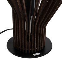 GLOBOSTAR® MIHIRO 02177 Boho Επιτραπέζιο Φωτιστικό Πορτατίφ με Ντουί 1 x E27 AC 220-240V IP20 - Καφέ & Μαύρο - Μ33 x Π33 x Υ57cm