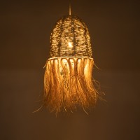 GLOBOSTAR® AREMBEPE 02178 Boho Κρεμαστό Φωτιστικό Οροφής με Ντουί 1 x E27 AC 220-240V IP20 - Μπεζ - Μ34 x Π34 x Υ70cm