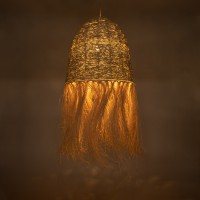 GLOBOSTAR® AREMBEPE 02179 Boho Κρεμαστό Φωτιστικό Οροφής με Ντουί 1 x E27 AC 220-240V IP20 - Μπεζ - Μ60 x Π60 x Υ130cm
