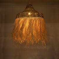 GLOBOSTAR® PORTOFERRAIO 02186 Boho Κρεμαστό Φωτιστικό Οροφής με Ντουί 1 x E27 AC 220-240V IP20 - Μπεζ - Μ80 x Π80 x Υ120cm