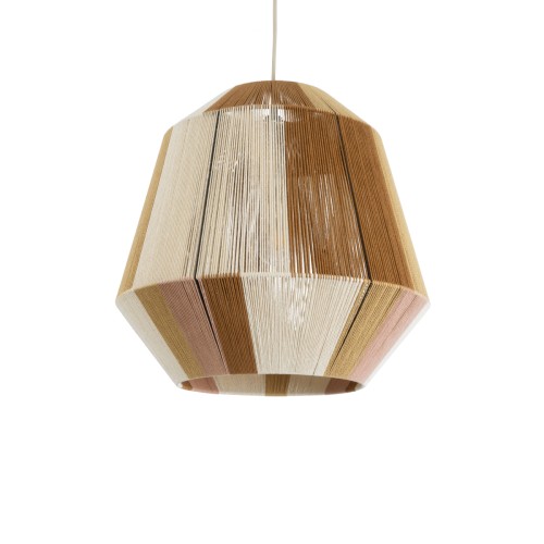 GLOBOSTAR® SALERNO 02187 Boho Κρεμαστό Φωτιστικό Οροφής με Ντουί 1 x E27 AC 220-240V IP20 - Μπεζ & Καφέ - Μ50 x Π50 x Υ50cm