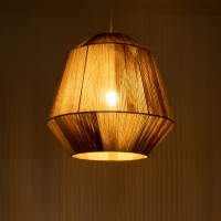 GLOBOSTAR® SALERNO 02187 Boho Κρεμαστό Φωτιστικό Οροφής με Ντουί 1 x E27 AC 220-240V IP20 - Μπεζ & Καφέ - Μ50 x Π50 x Υ50cm