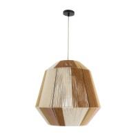 GLOBOSTAR® SALERNO 02187 Boho Κρεμαστό Φωτιστικό Οροφής με Ντουί 1 x E27 AC 220-240V IP20 - Μπεζ & Καφέ - Μ50 x Π50 x Υ50cm
