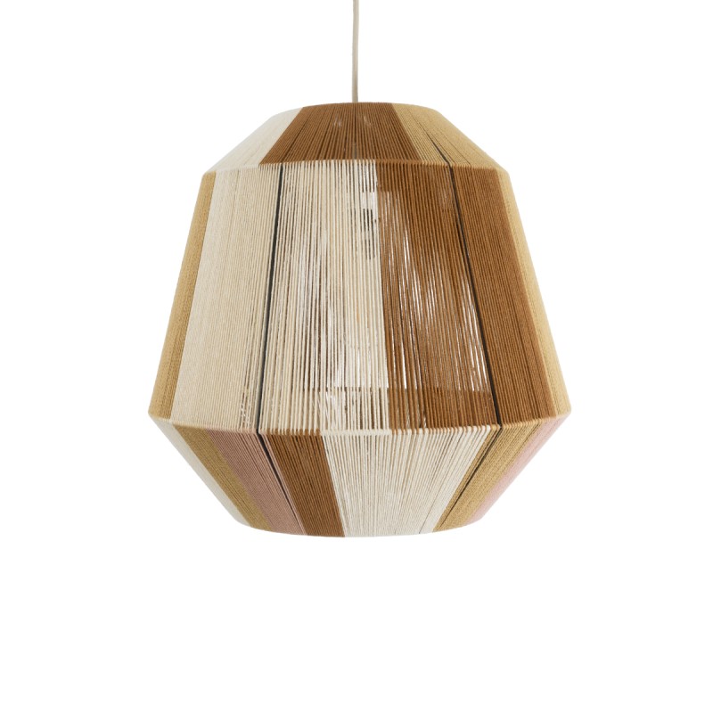 GLOBOSTAR® SALERNO 02187 Boho Κρεμαστό Φωτιστικό Οροφής με Ντουί 1 x E27 AC 220-240V IP20 - Μπεζ & Καφέ - Μ50 x Π50 x Υ50cm