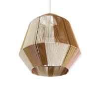GLOBOSTAR® SALERNO 02187 Boho Κρεμαστό Φωτιστικό Οροφής με Ντουί 1 x E27 AC 220-240V IP20 - Μπεζ & Καφέ - Μ50 x Π50 x Υ50cm