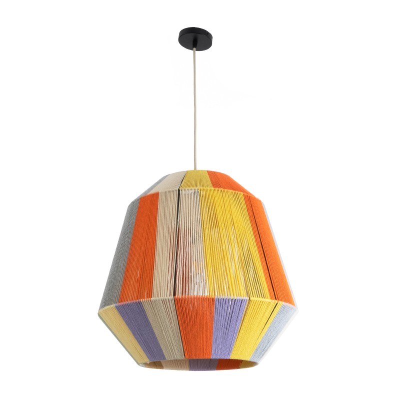 GLOBOSTAR® SALERNO 02188 Boho Κρεμαστό Φωτιστικό Οροφής με Ντουί 1 x E27 AC 220-240V IP20 - Πολύχρωμο - Μ50 x Π50 x Υ50cm