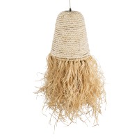 GLOBOSTAR® LETA 02189 Boho Κρεμαστό Φωτιστικό Οροφής με Ντουί 1 x E27 AC 220-240V IP20 - Μπεζ - Μ34 x Π34 x Υ70cm