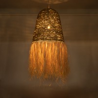 GLOBOSTAR® PORTOFERRAIO 02190 Boho Κρεμαστό Φωτιστικό Οροφής με Ντουί 1 x E27 AC 220-240V IP20 - Μπεζ - Μ60 x Π60 x Υ120cm