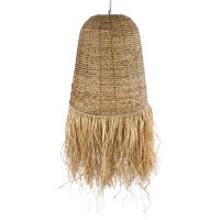 GLOBOSTAR® PORTOFERRAIO 02190 Boho Κρεμαστό Φωτιστικό Οροφής με Ντουί 1 x E27 AC 220-240V IP20 - Μπεζ - Μ60 x Π60 x Υ120cm