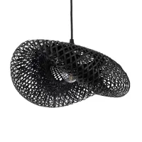 GLOBOSTAR® MEXICO 02200 Boho Κρεμαστό Φωτιστικό Οροφής με Ντουί 1 x E27 AC 220-240V IP20 - Μαύρο - Μ40 x Π30 x Υ13cm