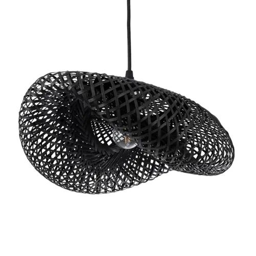 GLOBOSTAR® MEXICO 02200 Boho Κρεμαστό Φωτιστικό Οροφής με Ντουί 1 x E27 AC 220-240V IP20 - Μαύρο - Μ40 x Π30 x Υ13cm