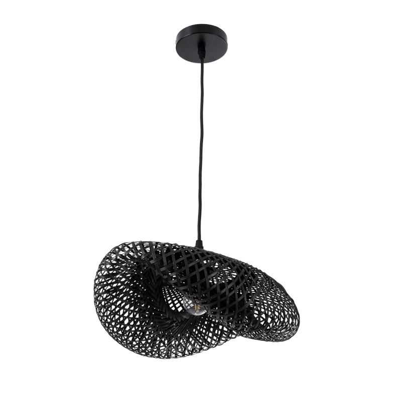 GLOBOSTAR® MEXICO 02200 Boho Κρεμαστό Φωτιστικό Οροφής με Ντουί 1 x E27 AC 220-240V IP20 - Μαύρο - Μ40 x Π30 x Υ13cm