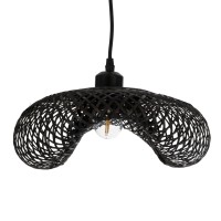 GLOBOSTAR® MEXICO 02200 Boho Κρεμαστό Φωτιστικό Οροφής με Ντουί 1 x E27 AC 220-240V IP20 - Μαύρο - Μ40 x Π30 x Υ13cm