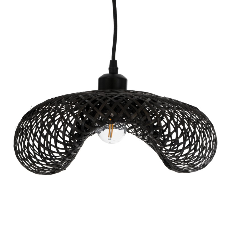GLOBOSTAR® MEXICO 02200 Boho Κρεμαστό Φωτιστικό Οροφής με Ντουί 1 x E27 AC 220-240V IP20 - Μαύρο - Μ40 x Π30 x Υ13cm