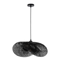 GLOBOSTAR® MEXICO 02201 Boho Κρεμαστό Φωτιστικό Οροφής με Ντουί 1 x E27 AC 220-240V IP20 - Μαύρο - Μ65 x Π45 x Υ18cm