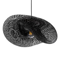 GLOBOSTAR® MEXICO 02201 Boho Κρεμαστό Φωτιστικό Οροφής με Ντουί 1 x E27 AC 220-240V IP20 - Μαύρο - Μ65 x Π45 x Υ18cm