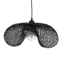 GLOBOSTAR® MEXICO 02201 Boho Κρεμαστό Φωτιστικό Οροφής με Ντουί 1 x E27 AC 220-240V IP20 - Μαύρο - Μ65 x Π45 x Υ18cm