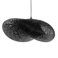 GLOBOSTAR® MEXICO 02202 Boho Κρεμαστό Φωτιστικό Οροφής με Ντουί 1 x E27 AC 220-240V IP20 - Μαύρο - Μ85 x Π50 x Υ30cm