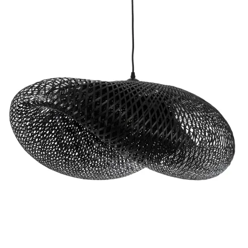 GLOBOSTAR® MEXICO 02202 Boho Κρεμαστό Φωτιστικό Οροφής με Ντουί 1 x E27 AC 220-240V IP20 - Μαύρο - Μ85 x Π50 x Υ30cm