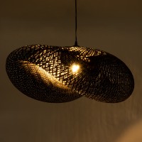 GLOBOSTAR® MEXICO 02202 Boho Κρεμαστό Φωτιστικό Οροφής με Ντουί 1 x E27 AC 220-240V IP20 - Μαύρο - Μ85 x Π50 x Υ30cm